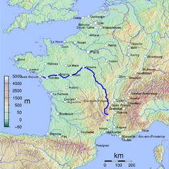 France Map with river Loire Highlighted