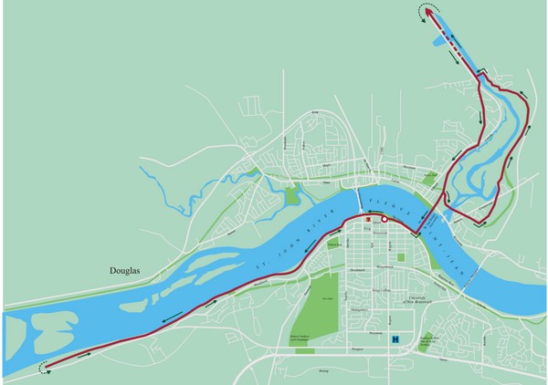 Fredericton Marathon Course Map 2007
