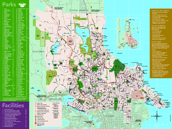 Map Of Saanich Bc Full Map Of Saanich Parks And Trails 2012 - Saanich Bc • Mappery