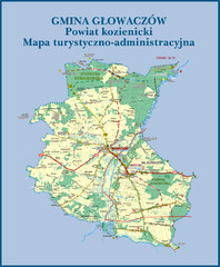 GLOWACZOW commune, PL Map