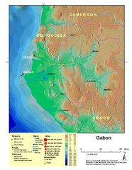 Gabon Shaded Relief Map