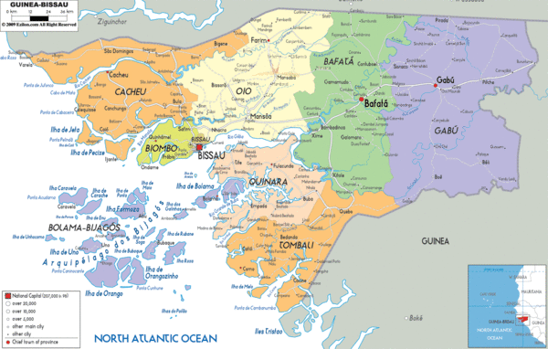 Giunea-Bissau Political Map