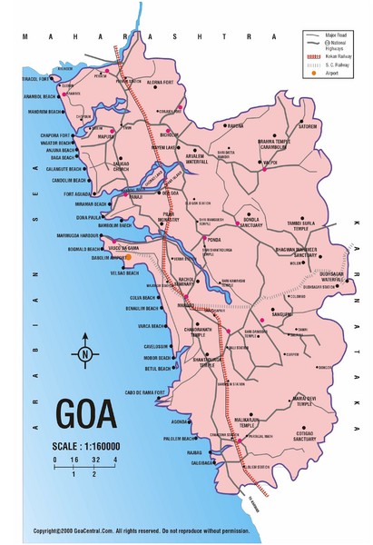 Goa India Road Map
