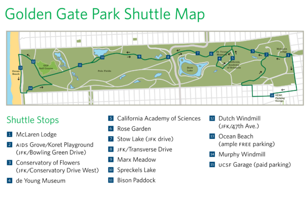 Golden Gate Park Shuttle Map