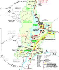 Grand Teton National Park Map - Winter