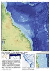 Great Barrier Reef and Coral Sea Bathymetry Map