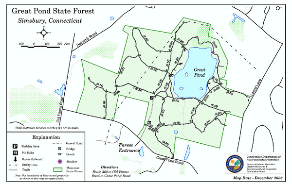 Great Pond State Park trail map