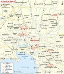 Greater Melbourne, Australia Region Map