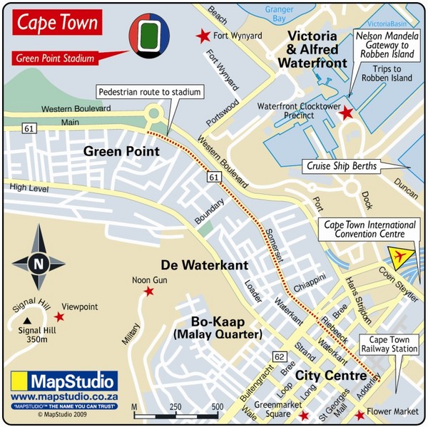 Green Point Stadium, Cape Town, South Africa Map