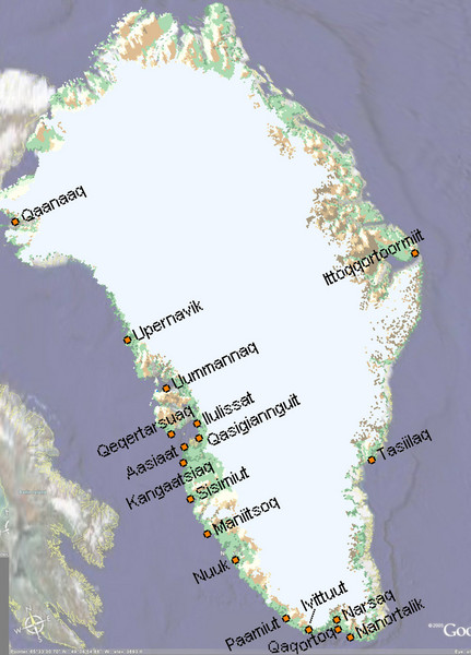 Satellite Map Greenland