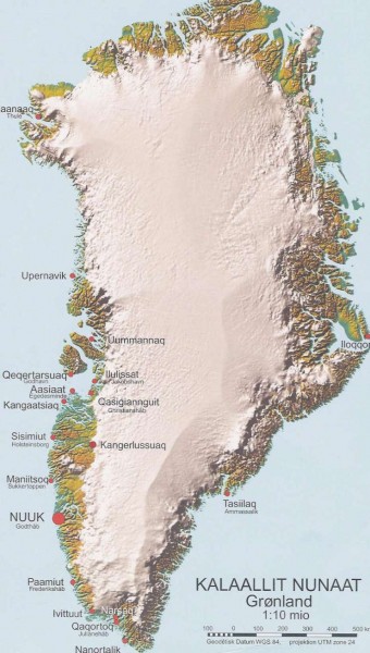 Greenland Physical map