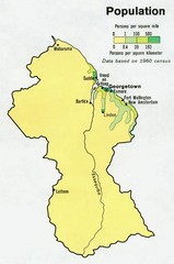 Guyana - Population 1973 Map