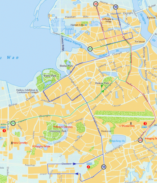 Haikou Tourist Map
