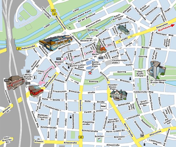 Hamm Center Tourist Map
