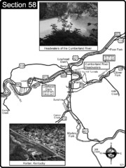 Harlan, KY-Cumberland River Headwaters Map