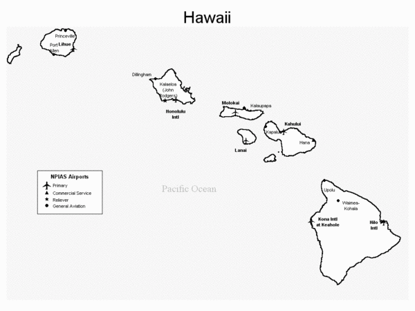 Hawian islands map