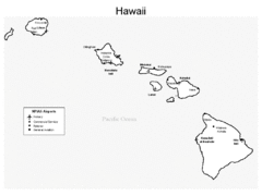 Hawaiian Islands Airports Map