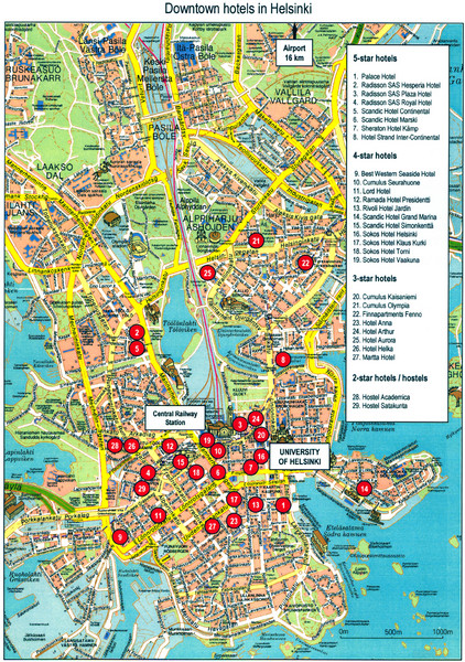 Helsinki, Finland Tourist Map