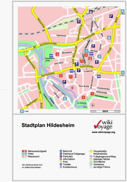 Hildesheim Center Tourist Map