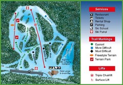 Hilltop Ski Area Ski Trail Map