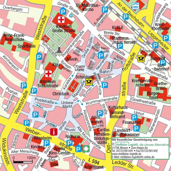 Ibbenbüren Downtown Map