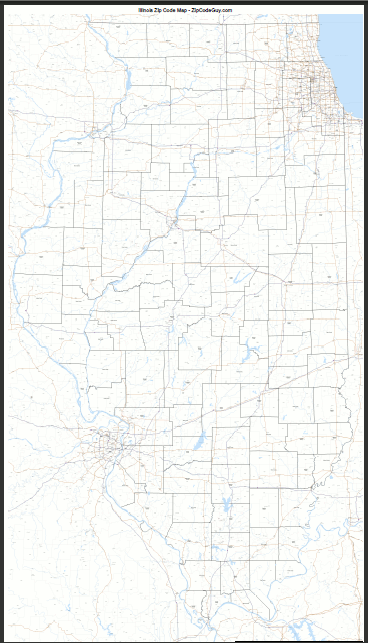 Illinois Zip Code Map Illinois • Mappery 8229