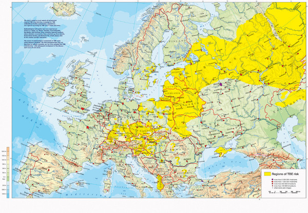 Incidents of Tick Borne Encephalitis in Europe, East Asia and Russia Map