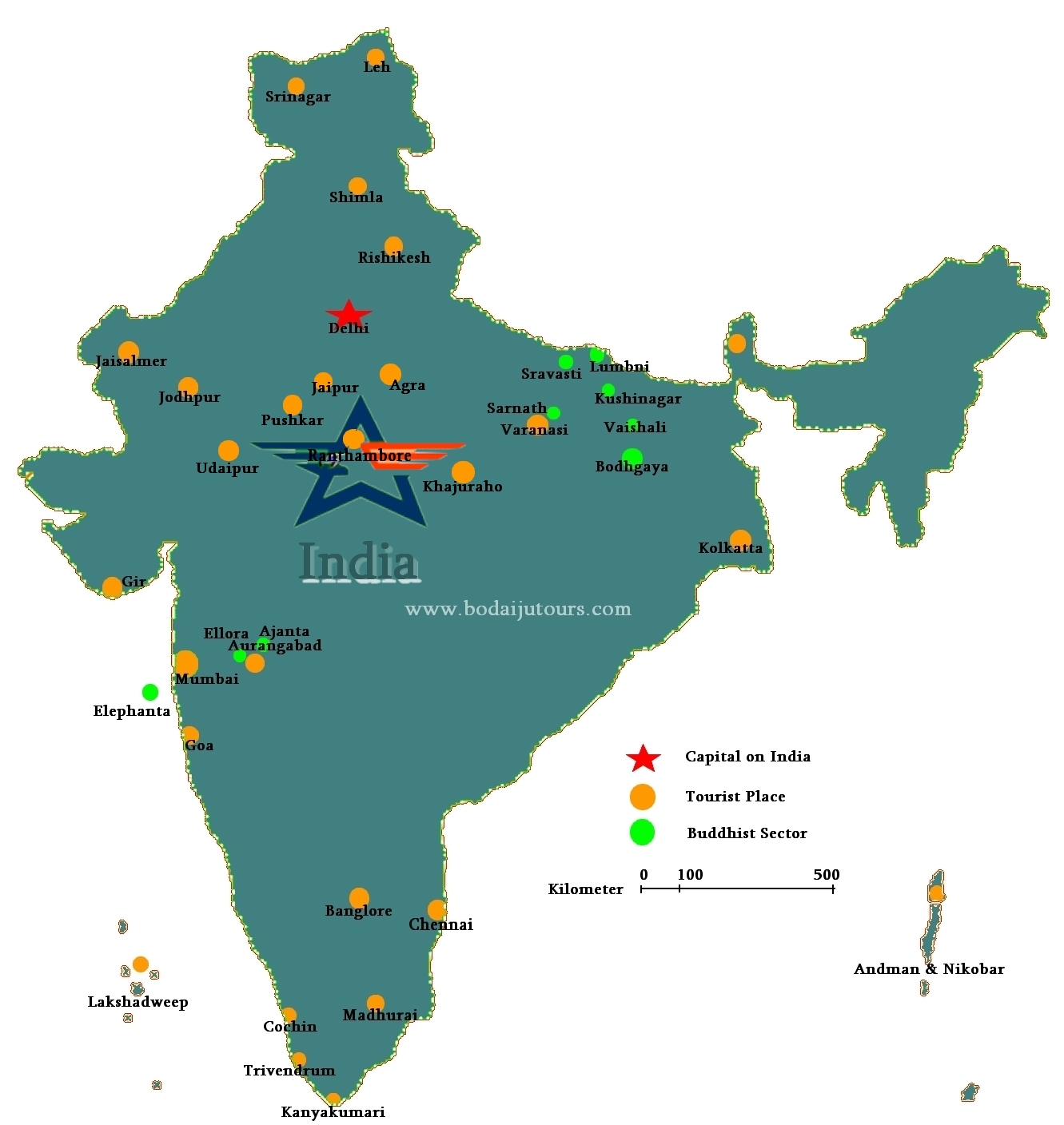 Tourism India Map