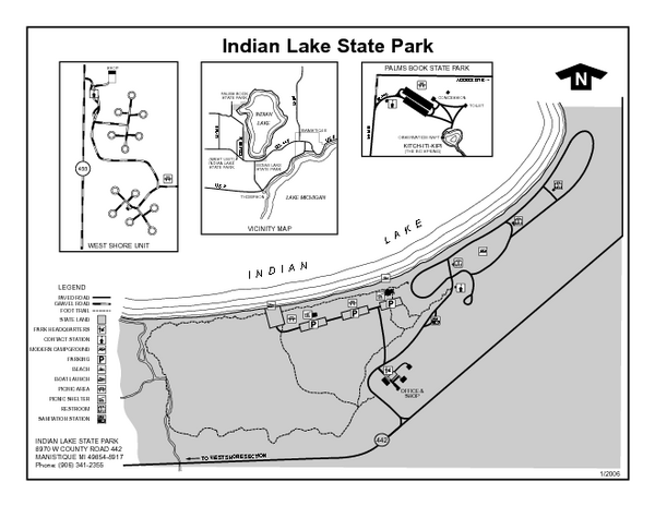 Indian Lake State Park, Michigan Site Map