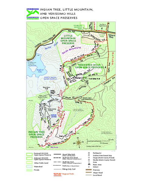Indian Tree, Little Mountain, and Verissimo Hills Open Space Preserves Map