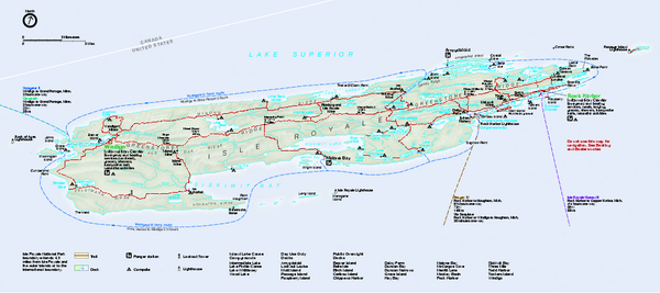 Isle Royale National Park Official Park Map