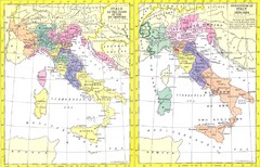 Italy Historic Political Map 15th Century and 1859-1924