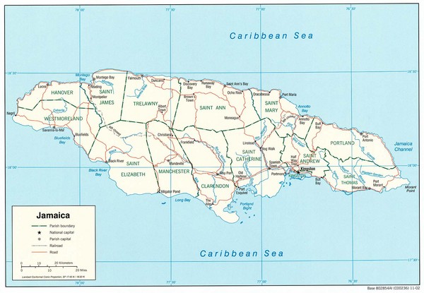 Fullsize Jamaica Tourist Map