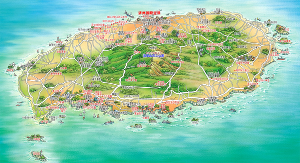 Jeju Tourist Map  Jeju Korea • mappery
