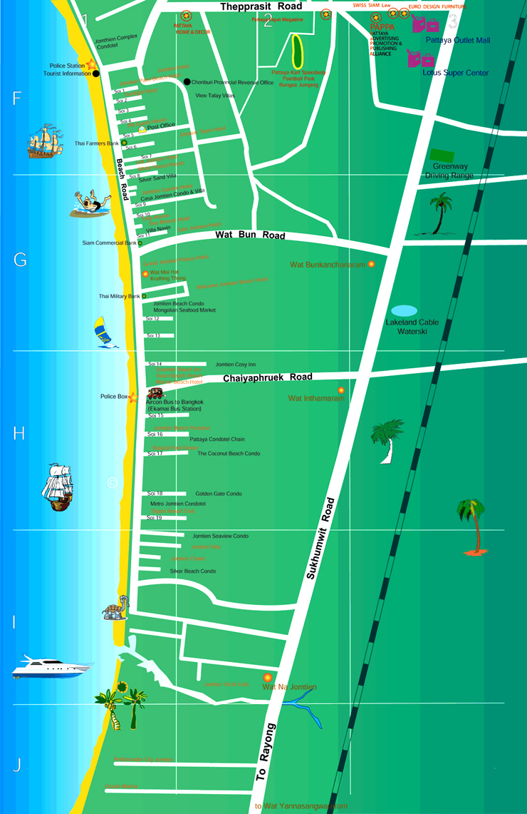 Jomtien Beach Map - Jomtien • mappery