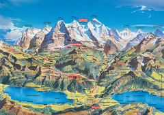 Jungfrau Grindelwald region summer map
