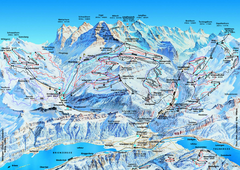 Jungfrauregion (Mürren, Wengen, Grindelwald) Ski Trail Map