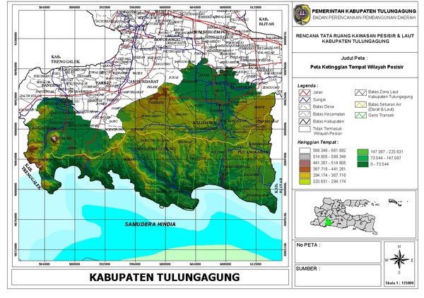 Kabupaten Tulungagung Map