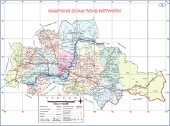 Kampong Cham Province Cambodia Road Map