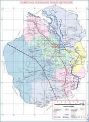 Kampong Chhnang Province Cambodia Road Map