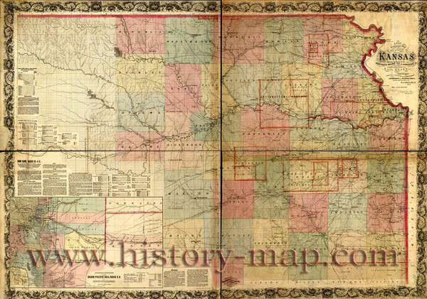 map of canada 1867. Kansas Railroad Map 1867