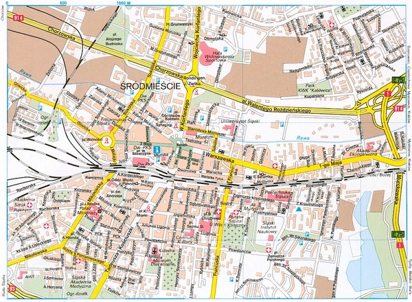 Katowice Tourist Map
