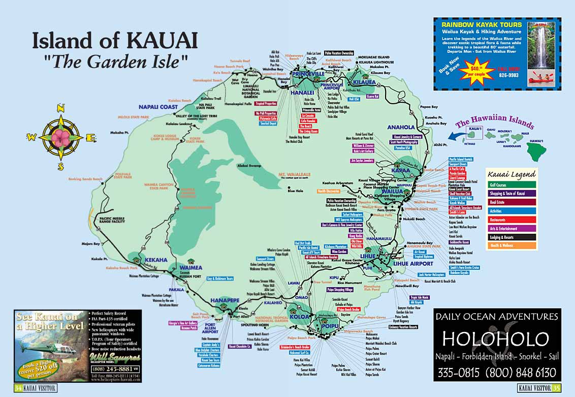 Kapaa on the east side is the most populated and anchors the Coconut Coast