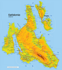 Kefalonia and Ithaka Map