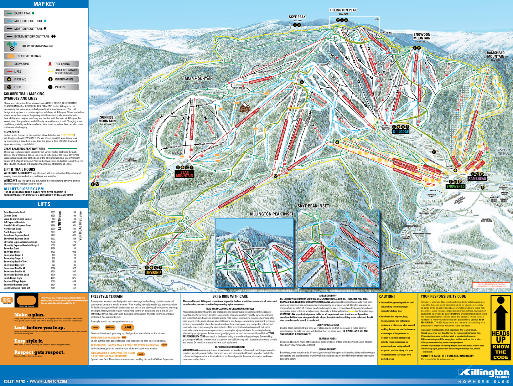 Killington Ski Trail Map Killington VT US • mappery