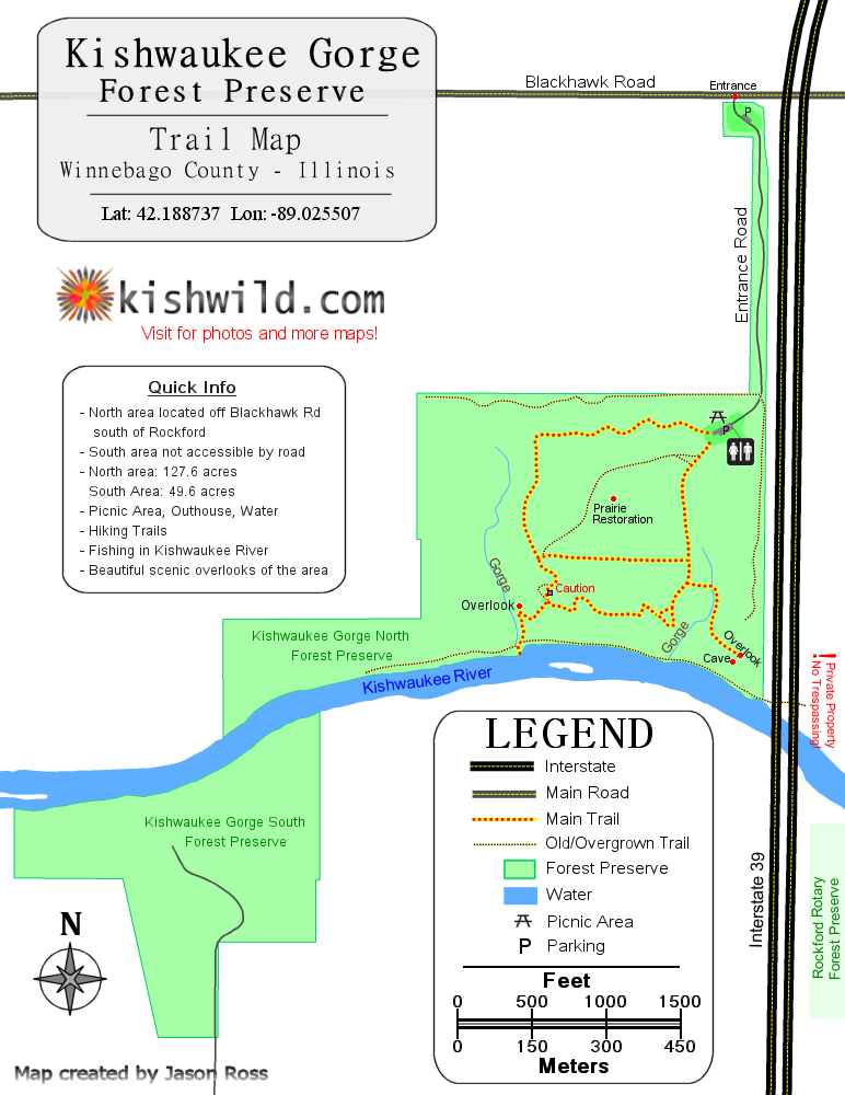 Kishwaukee Gorge Forest Preserve Map - Rockford Il • Mappery