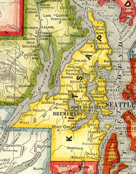 Fullsize Kitsap County Washington, 1909 Map