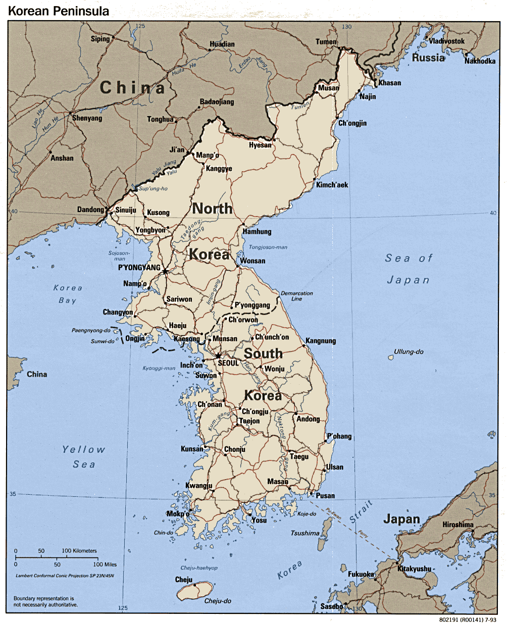 Korean Peninsula Tourist Map - Korea • mappery