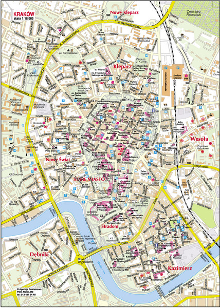 Krakow City Center Map
