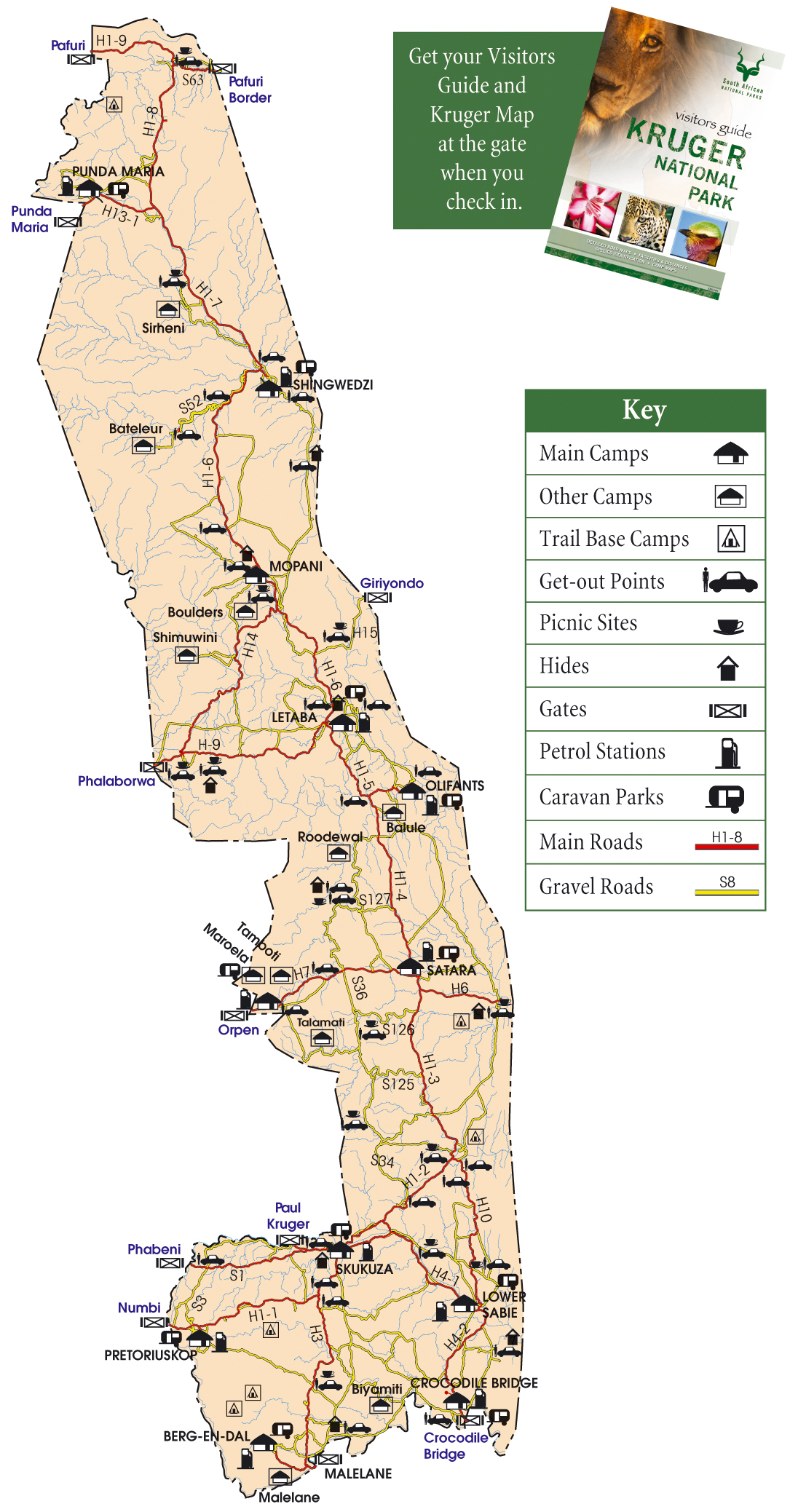 Kruger National Park Map Kruger National Park South Africa Mappery
